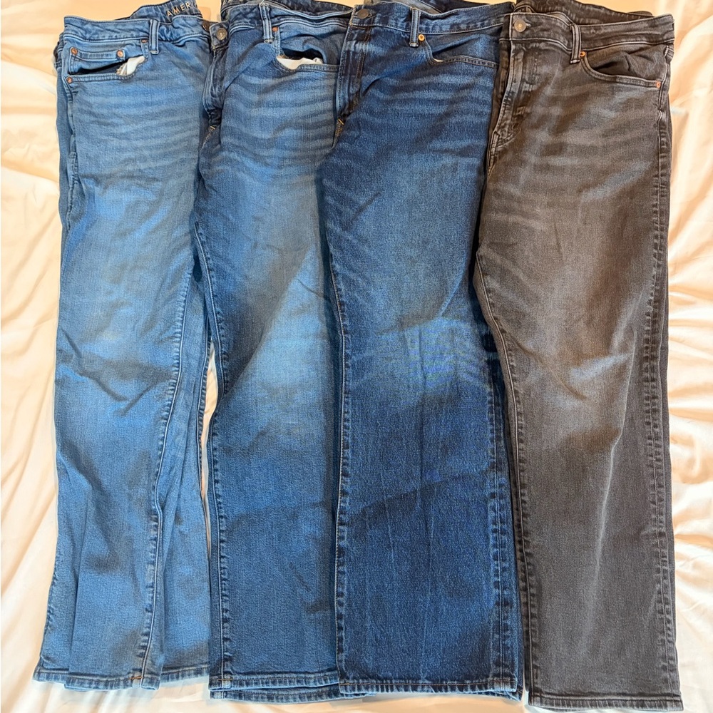 American Eagle Outfitters Men's Relaxed Jeans - Light Blue, Blue, Gray